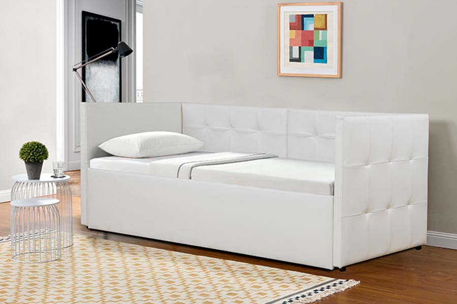 1637 Wysuwana rozkładana sofa z miękkiej skóry