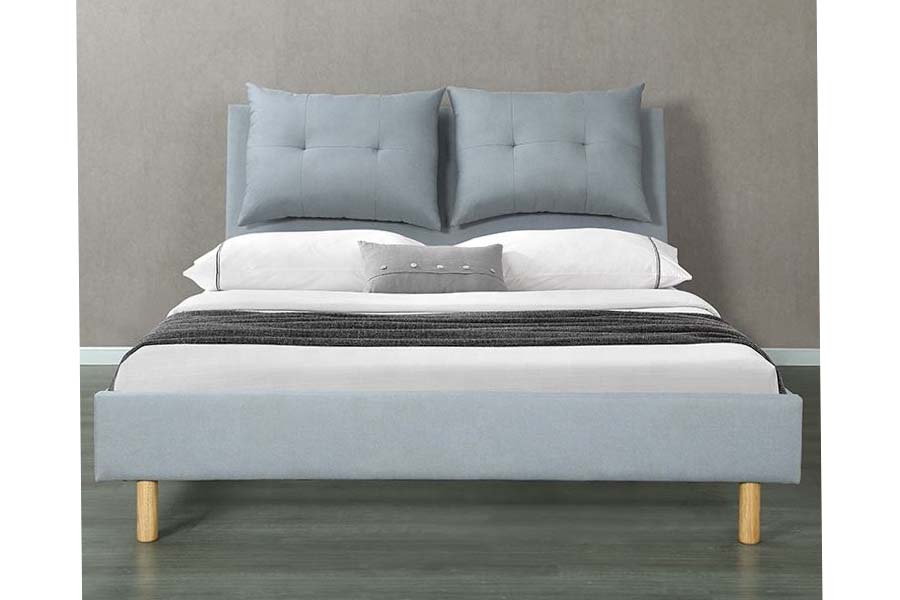 Łóżko tapicerowane 1503 z ramą na poduszkę w stylu MDF, nowoczesnym designem