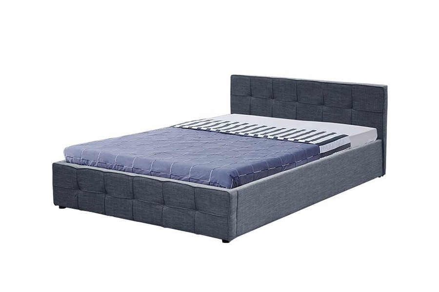 1295G Panel-zagłówek z tkaniny Queen Tapicerowana otomana rama łóżka z miejscem do przechowywania